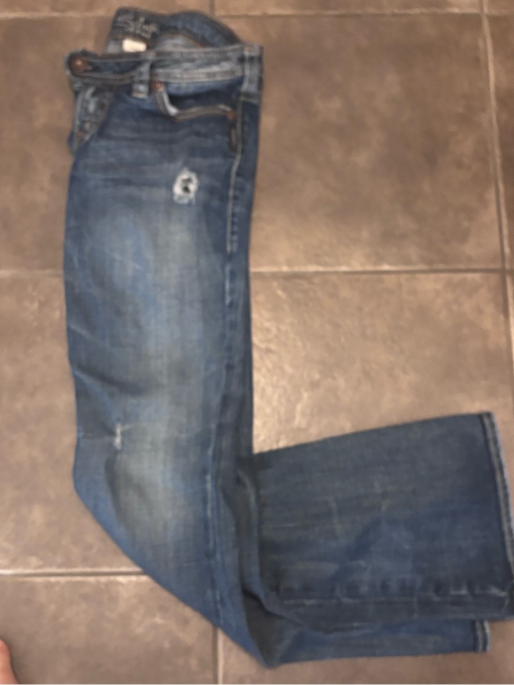 Silver Jeans Women's Dark Blue Boot Cut Distressed Denim